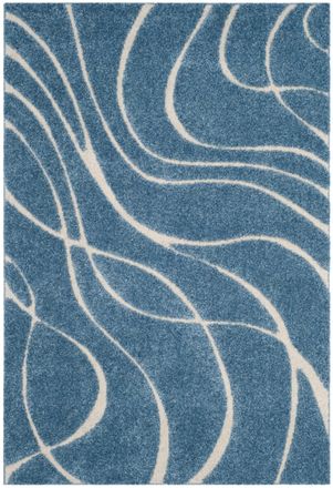 Safavieh Alfombra polipropileno azul claro / crema 160 x 229 cm