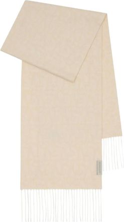 Burberry Sjaal met franje en jacquard - Beige
