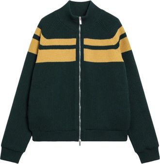 Miu Miu Gestreepte Ritsvest - Dames - Truien - Groen - Maat: S Wol