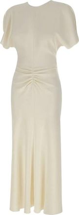Victoria Beckham Bela Pleated V-back Dress