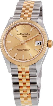 Rolex Datejust 31 Champagne Dial Automatic Ladies Steel and 18kt Yellow Gold Jubilee Watch 278273CSJ