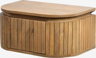 Sklum Pack De 2 Mesitas De Noche Flotantes En Madera De Mango Analis Sklum