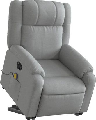 vidaXL Vidaxl - Sill&oacute;n De Masaje El&eacute;ctrico Reclinable Elevable Tela Gris Claro