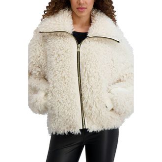 Karl Lagerfeld Oversize Shaggy Faux Fur Jacket in Oyster at Nordstrom Rack, Size Large