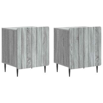 vidaXL Armario De Noche 2 Pcs Gris Sonoma 43 X 34,5 X 52 Cm Vidaxl