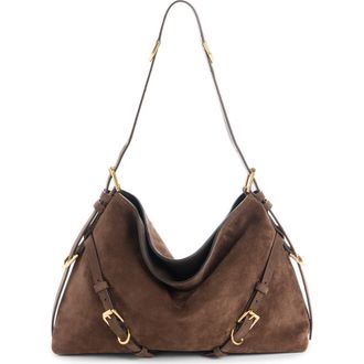 Givenchy Medium Voyou Suede Hobo Bag in Ebony Brown at Nordstrom
