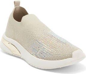 Anne Klein Compete Knit Platform Sneaker in Bone Crystal at Nordstrom Rack, Size 6.5