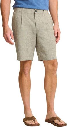 Tommy Bahama Isla Stripe Pleated Flat Front Linen Blend Shorts in Beach at Nordstrom, Size 3Xlt