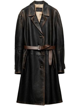 Prada leather coat - Black