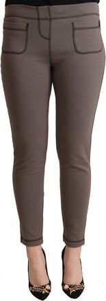 John Galliano Cotton Mid Waist Stretch Leggings Cropped Womens Pants