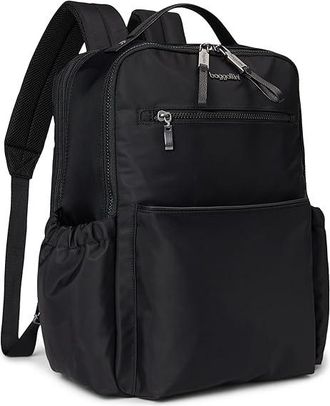 Baggallini Tribeca Expandable Laptop Backpack Backpack Bags Black Twill : XL, Nylon/Twill