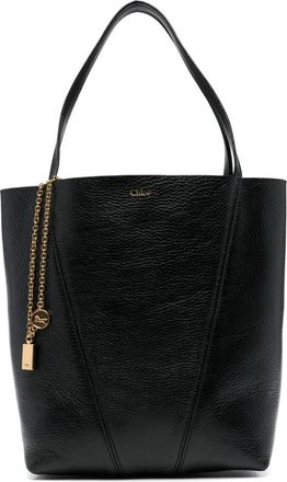 Chlo&eacute; Spin Medium Tote - Dames - Shoppers - Zwart - ONE Size - Leer - Tassen