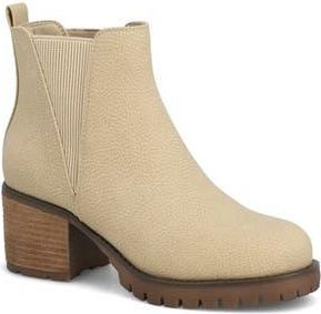 Mia Jody Ribbed Lug Sole Chelsea Boot in Beige Tumb at Nordstrom Rack, Size 8.5