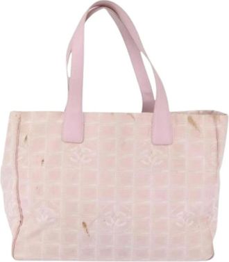 Chanel Pre-owned Nylon Tote Bag - Dames - Vintage Shopper - Roze - ONE Size - Nylon - Vintage
