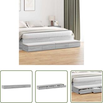 vidaXL vidaXL Letto con cassetti - Cassetti per letto Grigio Sonoma 200 x 36,5 x 16,5 cm