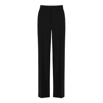 Elisabetta Franchi Broeken, Dames, Zwart, 2Xl, Lichtgewicht Cr&ecirc;pe Stof Broek