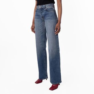 Bally Wide-Leg Cotton Denim Jeans, Waist Size 27