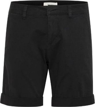 Part Two Klassieke Zwarte Katoenen Shorts met Stretch - Dames - Korte Broeken - Zwart - 2XS - Katoen - Korte Broeken
