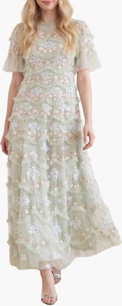 Needle & Thread Daisy Wave Ankle Gown in Mist at Nordstrom, Size 18