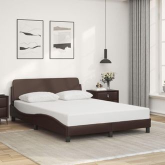 vidaXL Vidaxl - Estructura De Cama Sin Colch&oacute;n Cuero Sint&eacute;tico Marr&oacute;n 140x190cm