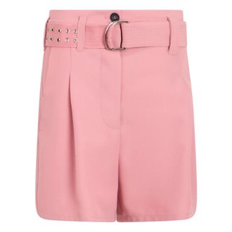Philosophy di Lorenzo Serafini Elegante korte broek met verstelbare riem - Dames - Korte Broeken - Roze - XS - Leer - Korte Broeken