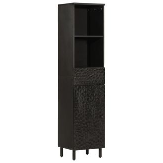 vidaXL Mueble De Ba&ntilde;o De Madera Maciza De Mango Negro 38x33x160 Cm Vidaxl
