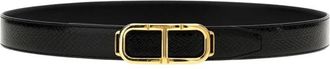 Tom Ford Leren riem met dubbele gesp - Heren - Riemen - Zwart - 110 CM - Accessoires