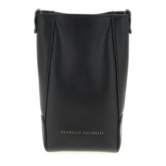 Brunello Cucinelli Tassen, Dames, Zwart, ONE Size, Leer, Duo Telefoonhouder