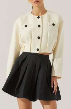 ASTR the Label Edana Tweed Crop Jacket in Cream at Nordstrom Rack, Size Medium
