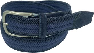 Paolo Vitale Gevlochten Elastische Riem - unisex - Riemen - Blauw - 90 CM - Accessoires
