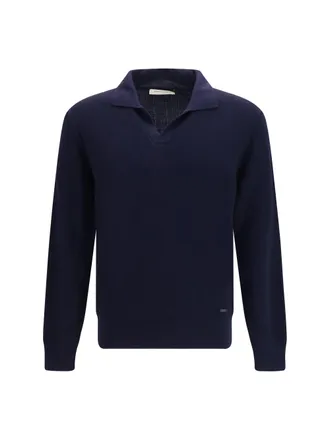 Brooksfield Virgin Wool Shawl Collar Cardigan - Navy
