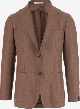 Tagliatore Mens Jacket Wool And Cashmere Brown