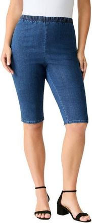 Roaman's Plus Size Comfort Stretch Bermuda Jean Short in Medium Stonewash at Nordstrom, Size 24