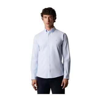 Brooks Brothers Slim Fit Oxford Non-Iron Button Down Shirt - Heren - Casual Overhemden - Blauw - M - Katoen - Overhemden