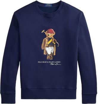 Polo Ralph Lauren Blue Sweatshirt In Cotton With Printed Bear