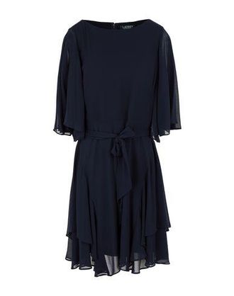 Ralph Lauren RUFFLED GEORGETTE COCKTAIL DRESS
