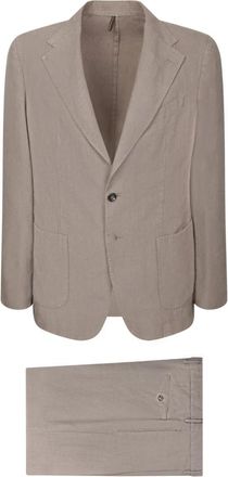 Dell'Oglio Single-Breasted Pak - Heren - Business pakken - Bruin - M - Kostuums