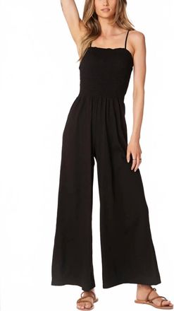 bobi Cami Strap Smocked Jumpsuit In Black