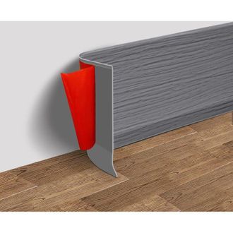 OEM Rodapi&eacute; De Vinilo Para Pared, Moldura De Acabado De Goma Flexible Y Autoadhesiva, 10 Cm X 6 Metros, Con Estampado De Vetas De Madera Gris Medio