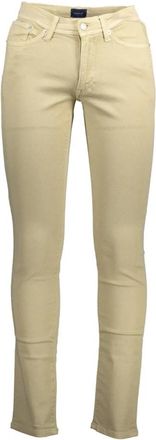 GANT Beige Katoenen Slim Broek - Heren - Slim Fit Broeken - Beige - W30 L34 - Katoen - Broeken