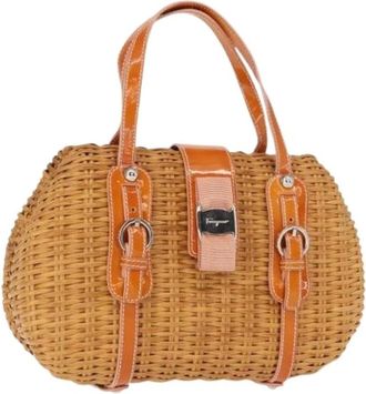 Ferragamo Pre-owned Handbags, female, Brown, Size: ONE SIZE Pre-owned Leather Handbag