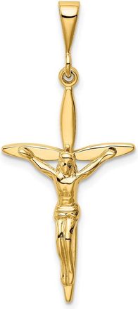 Diamond2Deal 14k Yellow Gold Passion Crucifix Pendant