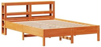 vidaXL Bed Frame without Mattress Wax Brown 135x190 cm Double Solid Wood Pine Vidaxl