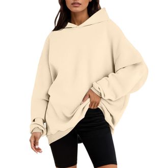 Generic Womens Oversized Hoodies Fleece Sweatshirts Casual Long Sleeve Solid Basic Pullovers Top