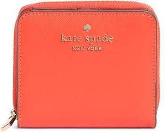Kate Spade New York staci saffiano leather wallet in Tomato Slice at Nordstrom Rack
