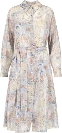 Golden Goose Floral Pleated Maxi Shirt Dress - Multicolor