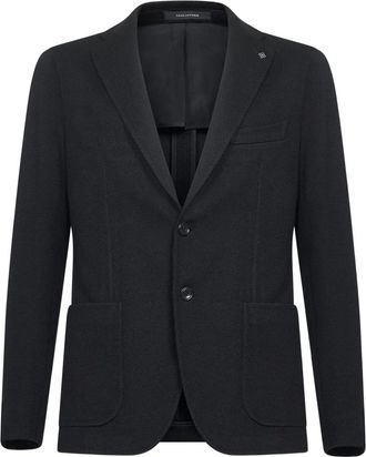 Tagliatore log-detail single-breasted blazer - Black
