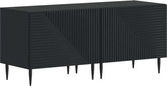 vidaXL Mueble De Tv Negro Madera De Ingenier&iacute;a Vidaxl