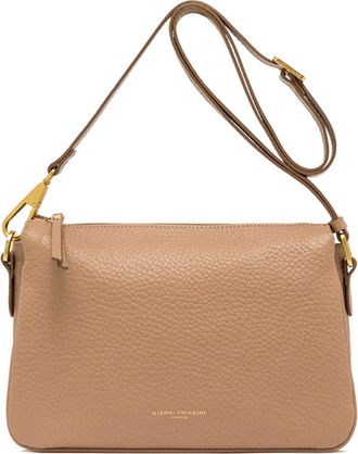 Gianni Chiarini Brooke Rectangular Brown Pebbled Shoulder Bag