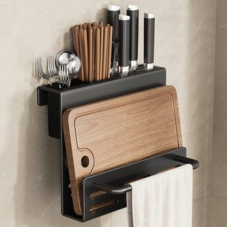 OEM Soporte Para Cuchillos De Cocina De Acero Al Carbono: Elegante Estante De Pared Para Una Cocina Bien Organizada